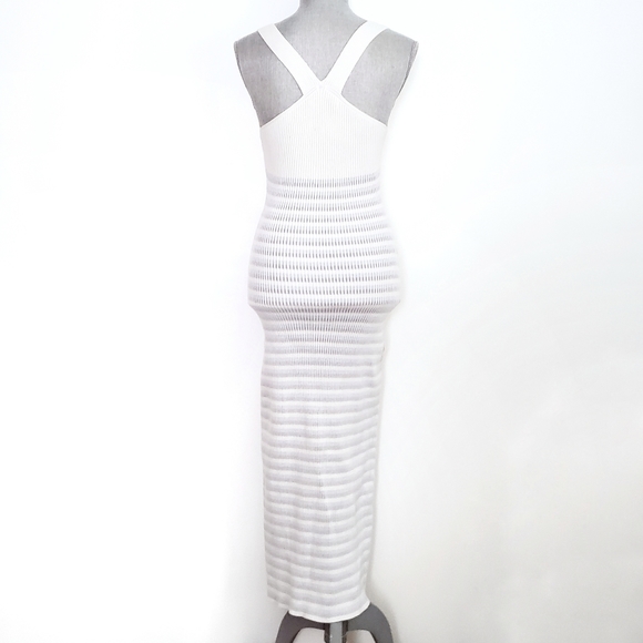Opening Ceremony White Striped Knit Maxi Dress - Picture 3 of 6